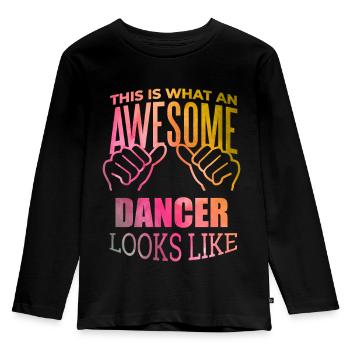 danseur - T-shirt manches longues Premium Enfant - noir - Devant - AI Model Kid Male (0cm)