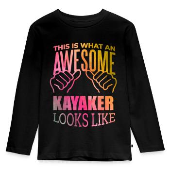 kayak - T-shirt manches longues Premium Enfant - noir - Devant - AI Model Kid Male (0cm)