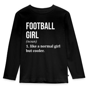 Fußball Fußball Fußball - Kinder Premium Bio Langarmshirt - Schwarz - Vorne - AI Model Kid Male (0cm)
