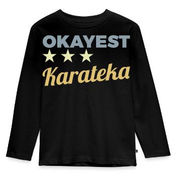 Okayest Karateka - T-shirt manches longues Premium Enfant - noir - Devant - AI Model Kid Male (0cm)