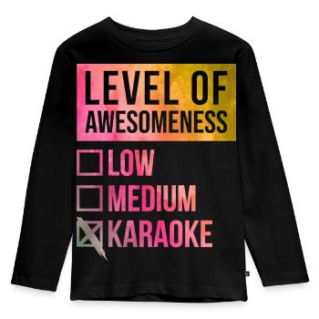 Karaoké - T-shirt manches longues Premium Enfant - noir - Devant - AI Model Kid Male (0cm)