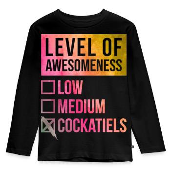 Cockatiel - Kids' Premium Longsleeve Shirt - black - Front - AI Model Kid Male (0cm)