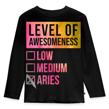 Widder - Kinder Premium Bio Langarmshirt - Schwarz - Vorne - AI Model Kid Male (0cm)