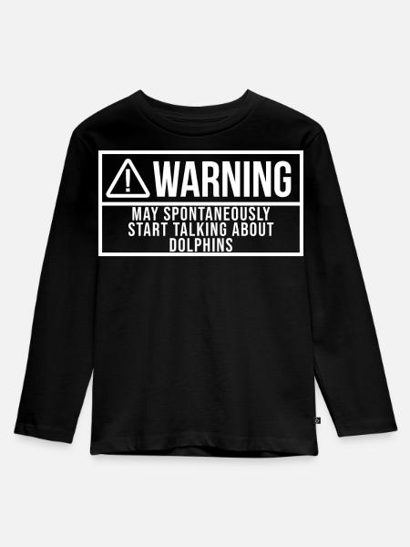 Delfin, Delfin, Delfin - Kinder Premium Bio Langarmshirt - Schwarz