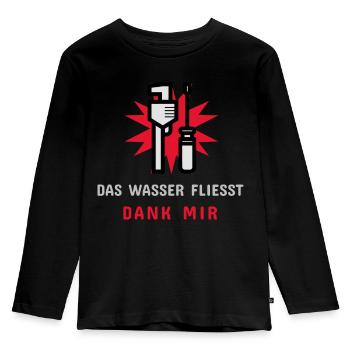 The water flows thanks to me - Kids' Premium Longsleeve Shirt - black - Front - AI Model Kid Male (0cm)