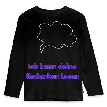 Ich kann deine Gedanken lesen - Kinder Premium Bio Langarmshirt - Schwarz - Vorne - AI Model Kid Male (0cm)