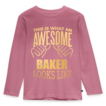 Baking - Kids' Premium Longsleeve Shirt - mauve - Front - AI Model Kid Female (0cm)