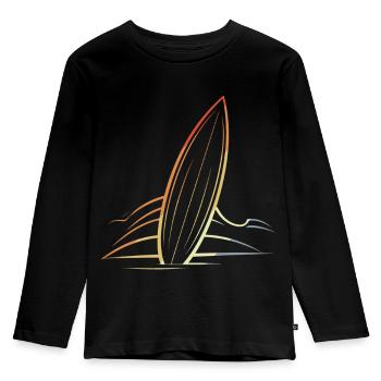 Surfboard - Kids' Premium Longsleeve Shirt - black - Front - AI Model Kid Male (0cm)