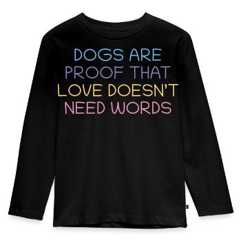 Les chiens prouvent l’amour sans mots - T-shirt manches longues Premium Enfant - noir - Devant - AI Model Kid Male (0cm)