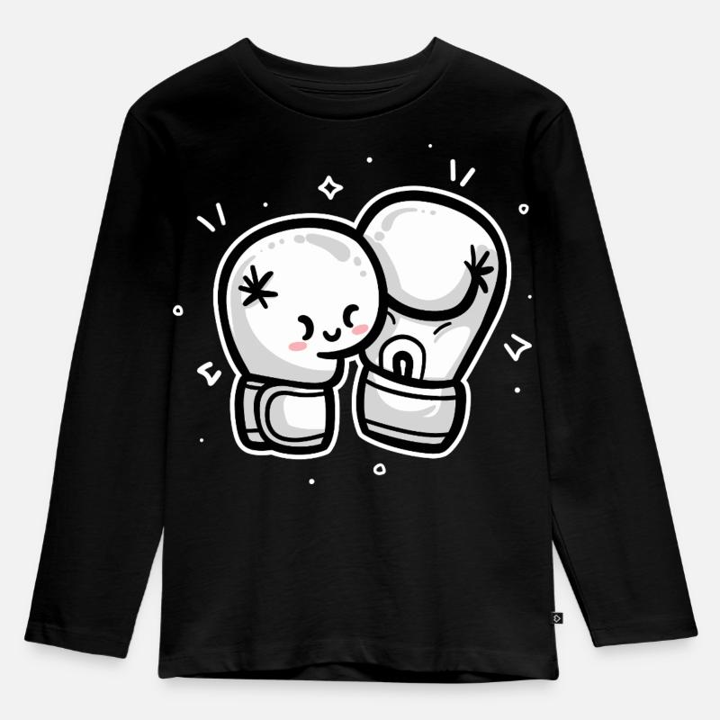 Boxhandschuhe - Kinder Premium Bio Langarmshirt - Schwarz