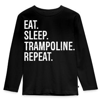 Eat Sleep Trampoline Repeat - Kids' Premium Longsleeve Shirt - black - Front - AI Model Kid Male (0cm)