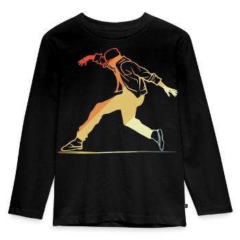 Retro Breakdancing - Kinder Premium Bio Langarmshirt - Schwarz - Vorne - AI Model Kid Male (0cm)