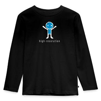 High Resolution Pixel Male Absurd Humor - Kids' Premium Longsleeve Shirt - black - Front - AI Model Kid Male (0cm)