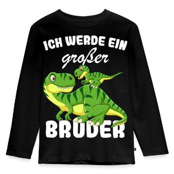 Nachwuchs Verkünden | Ich Werde Großer Bruder 2027 - Kinder Premium Bio Langarmshirt - Schwarz - Vorne - AI Model Kid Male (0cm)