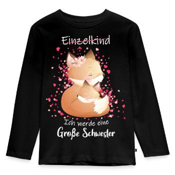 Nachwuchs Verkünden Ich Werde Große Schwester 2027 - Kinder Premium Bio Langarmshirt - Schwarz - Vorne - AI Model Kid Male (0cm)