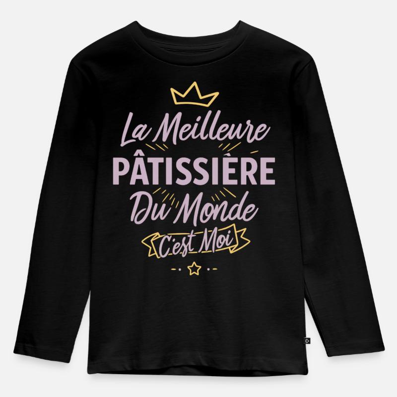 Der beste Konditor der Welt - Kinder Premium Bio Langarmshirt - Schwarz