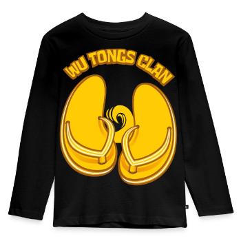 Wu-Zangen-Clan - Kinder Premium Bio Langarmshirt - Schwarz - Vorne - AI Model Kid Male (0cm)