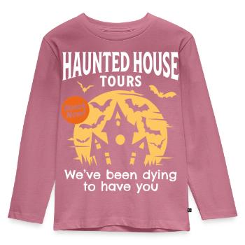 Haunted House Tours - Kids' Premium Longsleeve Shirt - mauve - Front - AI Model Kid Female (0cm)