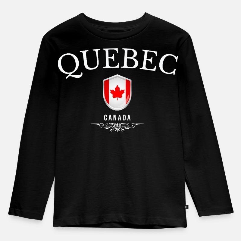 Québec Canada, souvenir Québec - T-shirt manches longues Premium Enfant - noir