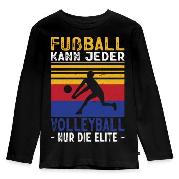 Volleyball Geschenk Volleyballspieler Team - Kinder Premium Bio Langarmshirt - Schwarz - Vorne - AI Model Kid Male (0cm)