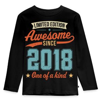 Awesome Since 2018 - Kids' Premium Longsleeve Shirt - black - Front - AI Model Kid Male (0cm)