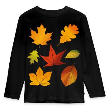 Herbstlaub - Kinder Premium Bio Langarmshirt - Schwarz - Vorne - AI Model Kid Male (0cm)