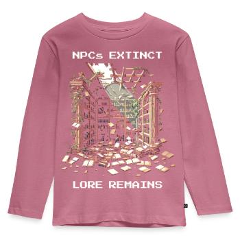 NPCs weg, Lore bleibt | Postapokalyptik - Kinder Premium Bio Langarmshirt - Mauve - Vorne - AI Model Kid Female (0cm)