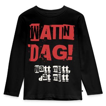 Wattn Dag Watt mutt dat mutt - Kids' Premium Longsleeve Shirt - black - Front - AI Model Kid Male (0cm)