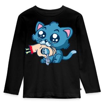 Gourmet kitten - Kids' Premium Longsleeve Shirt - black - Front - AI Model Kid Male (0cm)