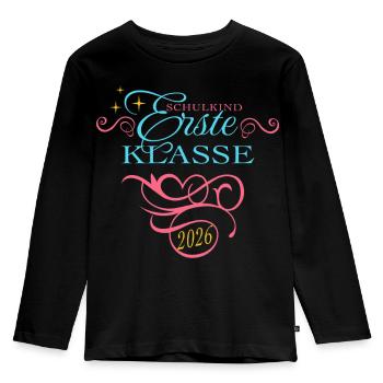 Enfant scolaire 2026 - Inscription scolaire - Première année - T-shirt manches longues Premium Enfant - noir - Devant - AI Model Kid Male (0cm)