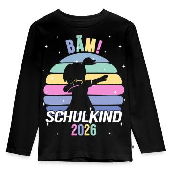 Schoolchild 2026 Bam Retro - Kids' Premium Longsleeve Shirt - black - Front - AI Model Kid Male (0cm)
