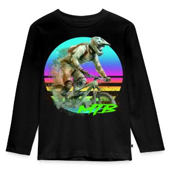 Mtb - Kinder Premium Bio Langarmshirt - Schwarz - Vorne - AI Model Kid Male (0cm)