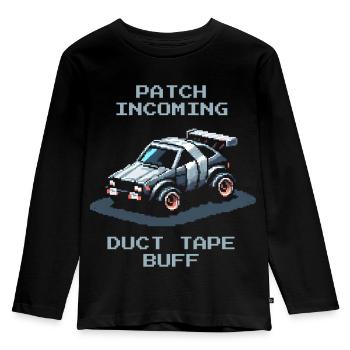 Patch: Duct Tape | RC Cars Humor - Kinder Premium Bio Langarmshirt - Schwarz - Vorne - AI Model Kid Male (0cm)