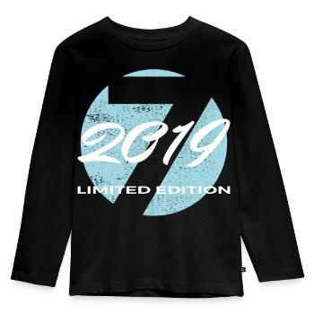 7e anniversaire 2019 cadeau garçons et filles - T-shirt manches longues Premium Enfant - noir - Devant - AI Model Kid Male (0cm)
