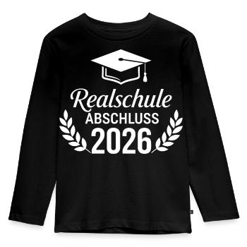 Certificat de fin d’études secondaires 2026 Diplômé - T-shirt manches longues Premium Enfant - noir - Devant - AI Model Kid Male (0cm)