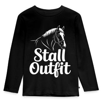 Stall Outfit Reiterin - Kinder Premium Bio Langarmshirt - Schwarz - Vorne - AI Model Kid Male (0cm)