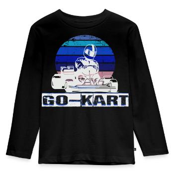 Kart - Kinder Premium Bio Langarmshirt - Schwarz - Vorne - AI Model Kid Male (0cm)