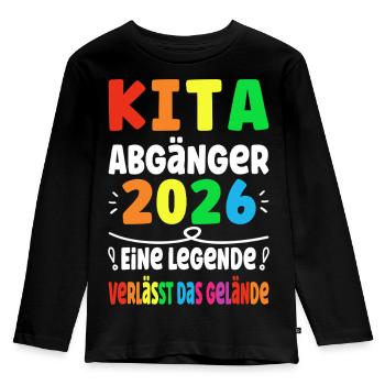 La légende de Kita Graduate 2026 quitte le site - T-shirt manches longues Premium Enfant - noir - Devant - AI Model Kid Male (0cm)