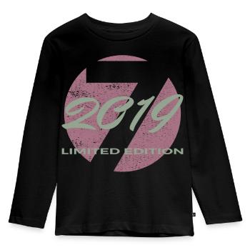 7e anniversaire 2019 cadeau garçons et filles - T-shirt manches longues Premium Enfant - noir - Devant - AI Model Kid Male (0cm)
