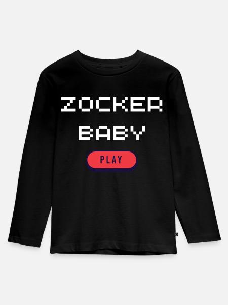 Zocker Baby  - Kinder Premium Bio Langarmshirt - Schwarz