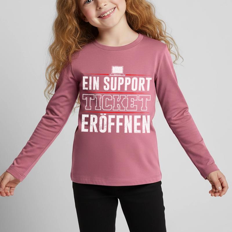 Coder OPEN A SUPPORT TICKET FUNNY Kids' Premium Longsleeve Shirt