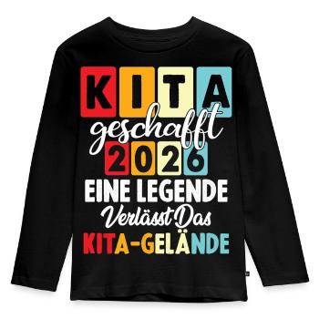 Daycare center made in 2026 A legend leaves the - Kids' Premium Longsleeve Shirt - black - Front - AI Model Kid Male (0cm)