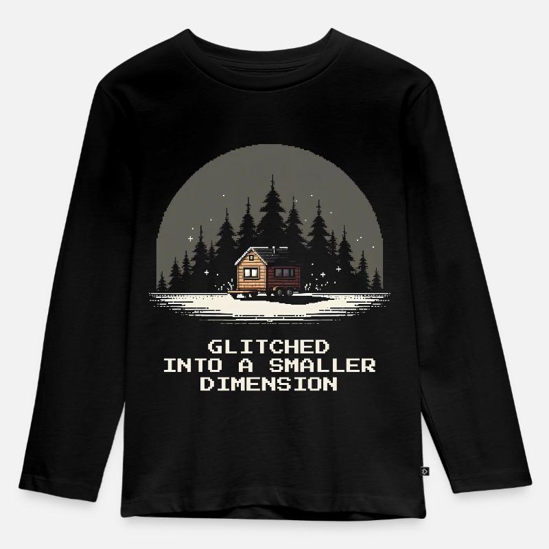 Dimensioni minori buggate | Micro casa - Maglia a maniche lunghe ecologica premium per bambini - nero