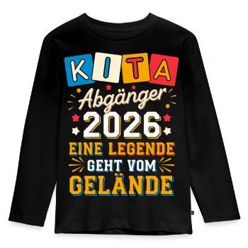 Adieu de diplômé de Kita Cadeau de remise de diplôme - T-shirt manches longues Premium Enfant - noir - Devant - AI Model Kid Male (0cm)