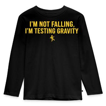 Falling down funny - Kids' Premium Longsleeve Shirt - black - Front - AI Model Kid Male (0cm)
