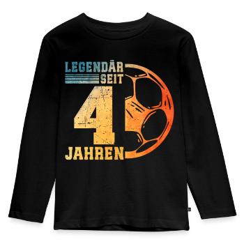 4th Birthday 4 Years Young Kids Soccer - Kids' Premium Longsleeve Shirt - black - Front - AI Model Kid Male (0cm)