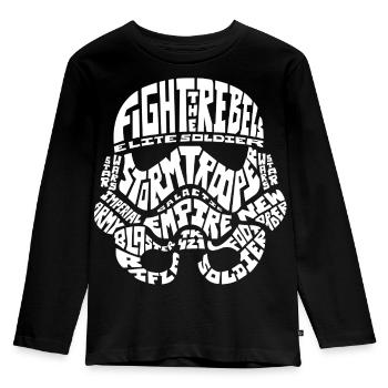 Star Wars Fight The Rebels Soldaten Helm Weiß - Kinder Premium Bio Langarmshirt - Schwarz - Vorne - AI Model Kid Male (0cm)