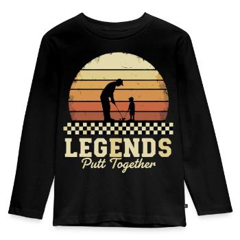 Golf Legenden Putter Vater - Kinder Premium Bio Langarmshirt - Schwarz - Vorne - AI Model Kid Male (0cm)