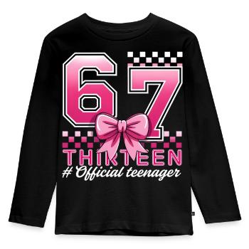13th Birthday Shirt Funny Meme 67 Birthday 13 - Kids' Premium Longsleeve Shirt - black - Front - AI Model Kid Male (0cm)