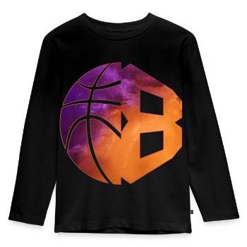 NUMMER 8 BASKETBALL 8. GEBURTSTAG - Kinder Premium Bio Langarmshirt - Schwarz - Vorne - AI Model Kid Male (0cm)